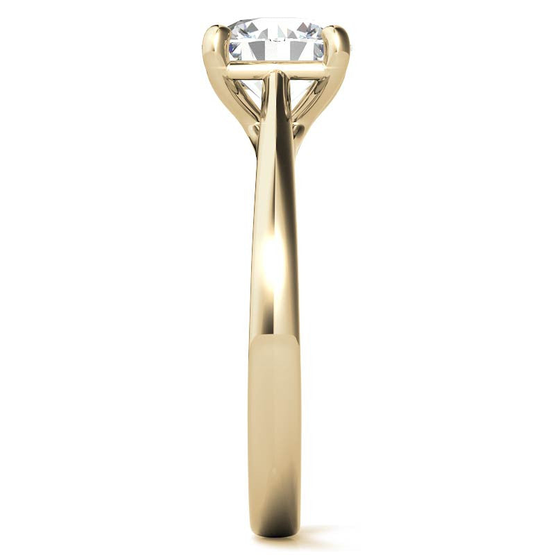 Round Brilliant Moissanite Cathedral Solitaire Ring