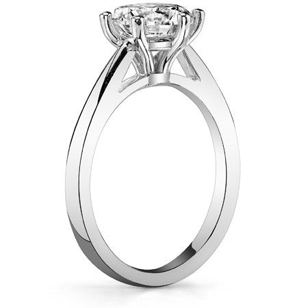 Round 6-Prong Cathedral Solitaire Ring