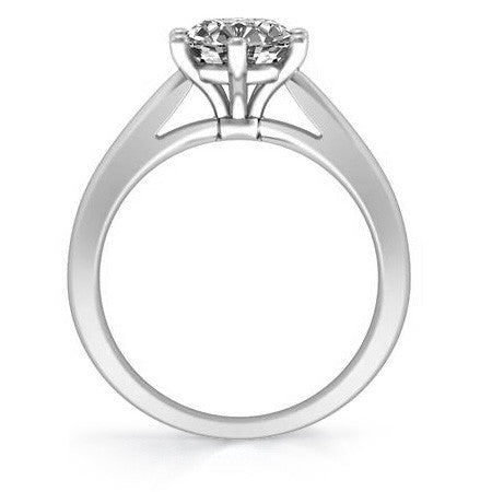 Round 6-Prong Cathedral Solitaire Ring