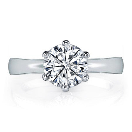 Round 6-Prong Cathedral Solitaire Ring
