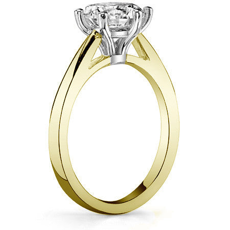 Round 6-Prong Cathedral Solitaire Ring