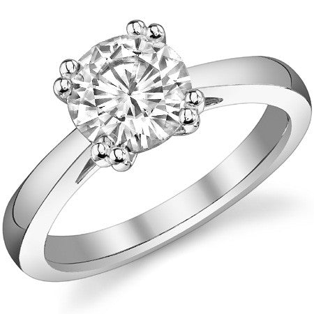 Round Double Prong Cathedral Solitaire Ring