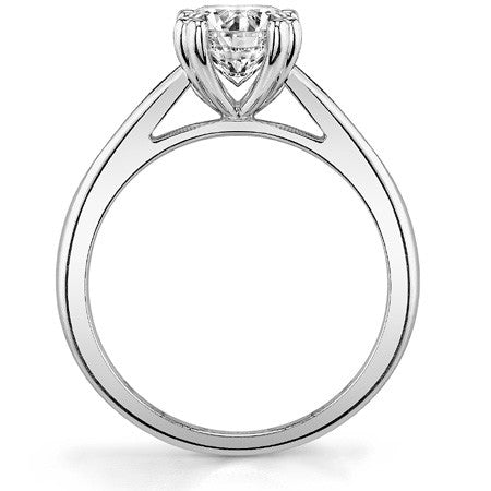 Round Double Prong Cathedral Solitaire Ring