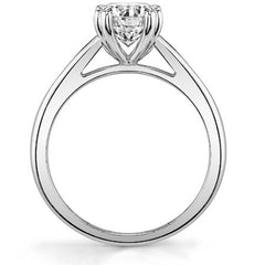 Round Double Prong Cathedral Solitaire Ring