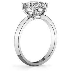 Round Brilliant Moissanite 4-Prong Basket Solitaire Ring