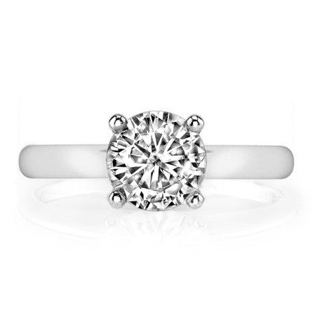Round Brilliant Moissanite 4-Prong Basket Solitaire Ring