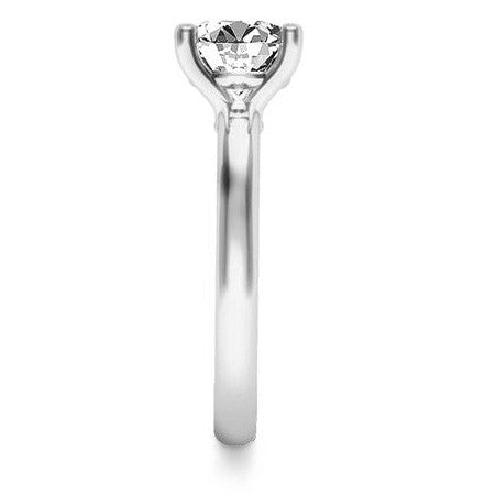 Round Brilliant Moissanite 4-Prong Basket Solitaire Ring