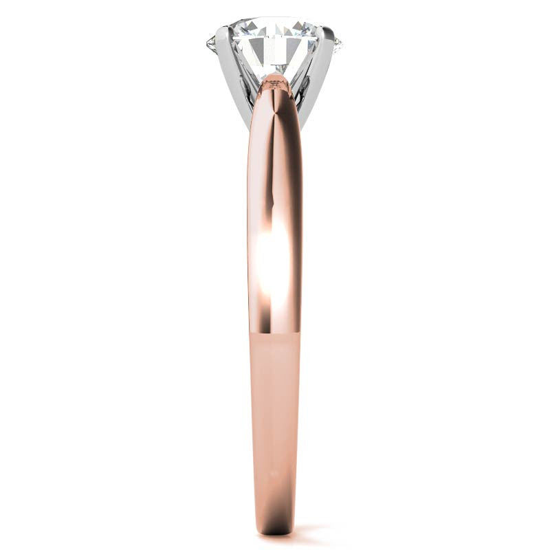 Scroll Accented Moissanite Solitaire Ring