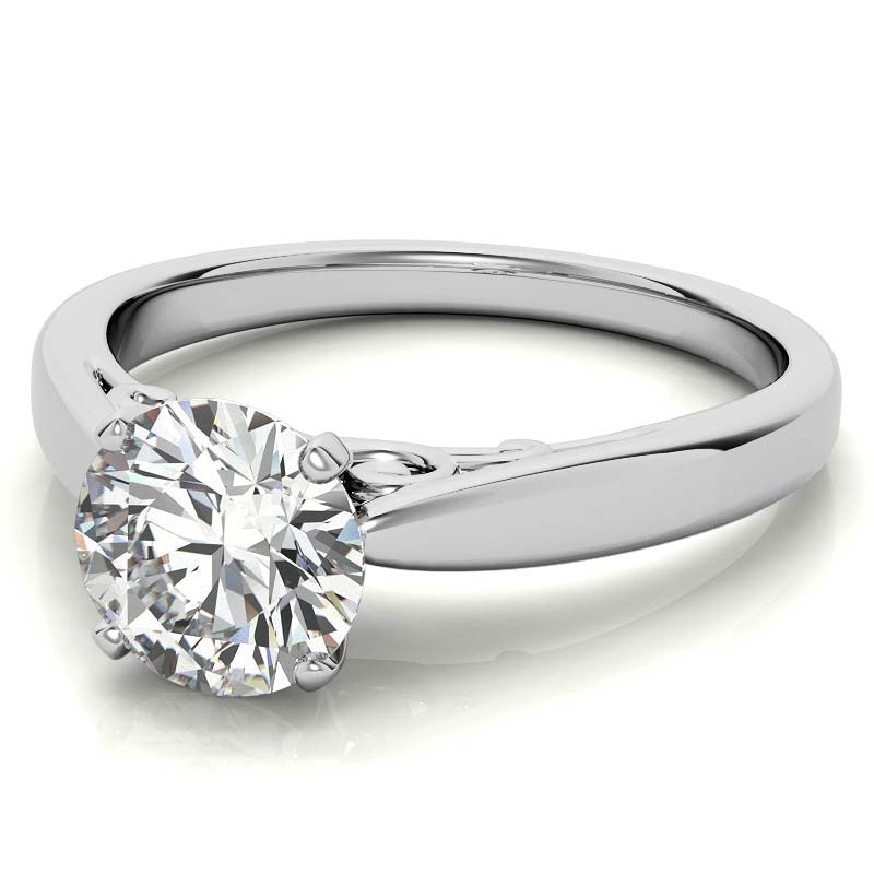 Scroll Accented Moissanite Solitaire Ring