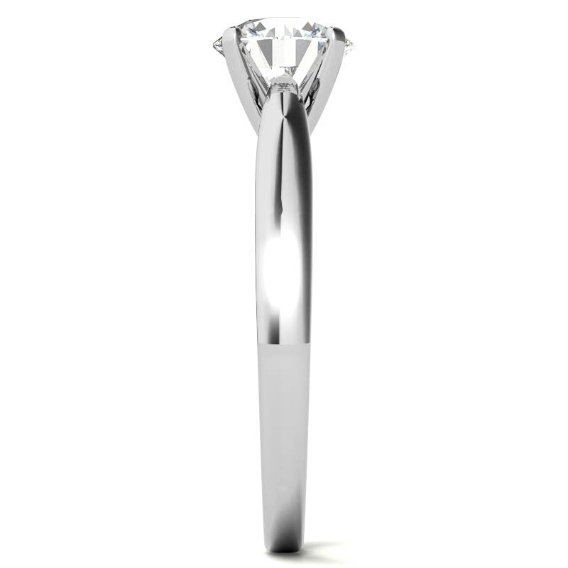 Scroll Accented Moissanite Solitaire Ring