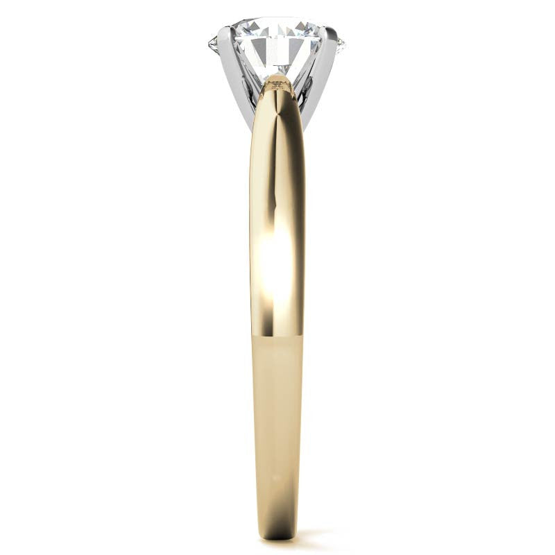 Scroll Accented Moissanite Solitaire Ring