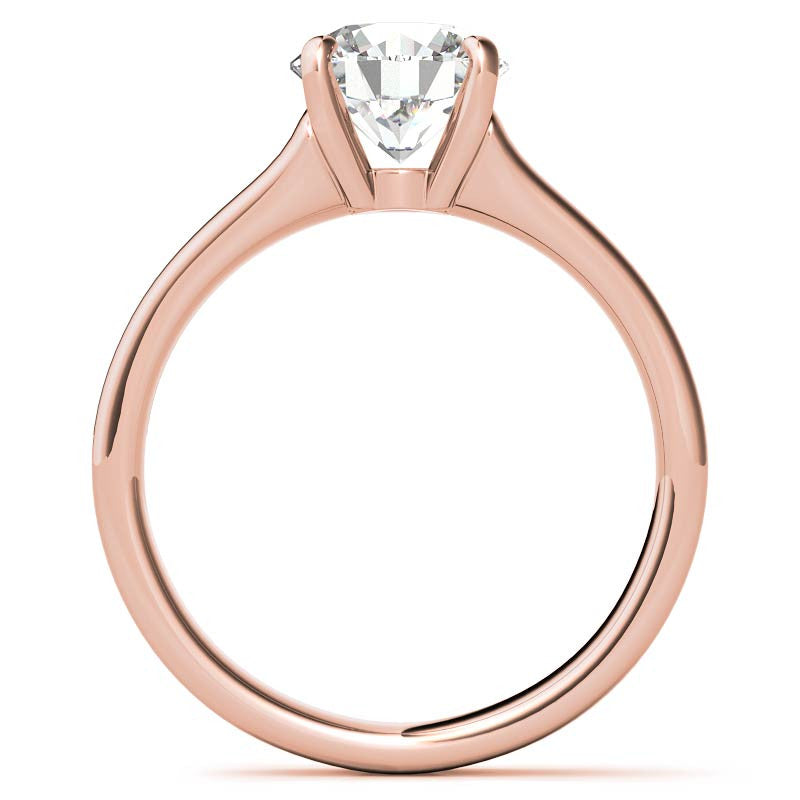 Round Brilliant Moissanite Designer Inspired Low-Set Solitaire Ring
