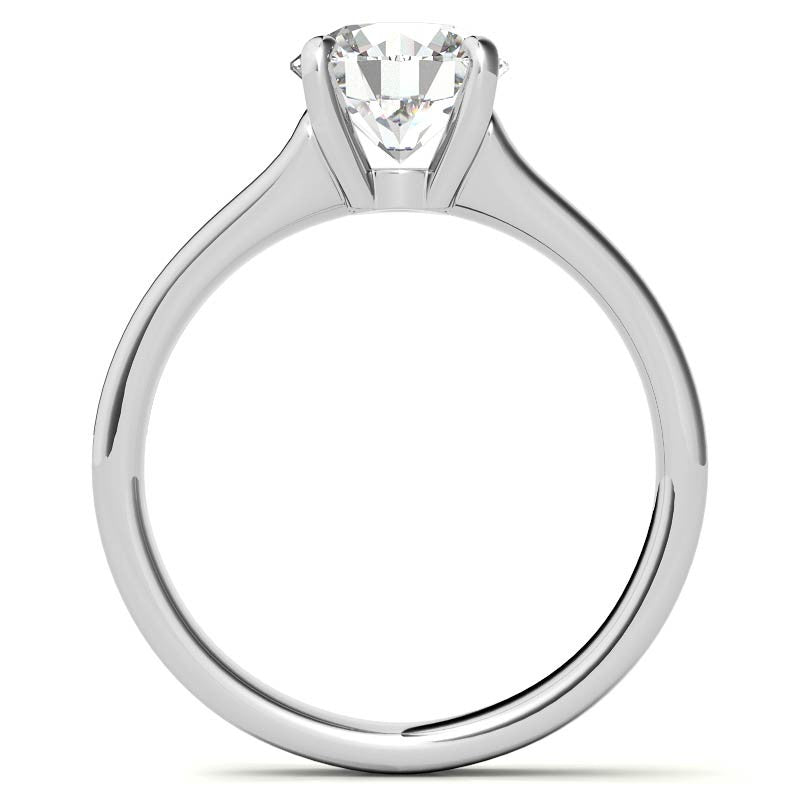 Round Brilliant Moissanite Designer Inspired Low-Set Solitaire Ring