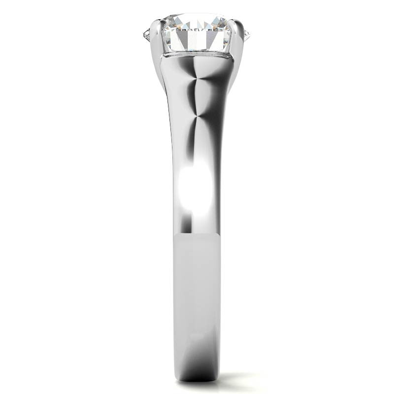 Round Brilliant Moissanite Designer Inspired Low-Set Solitaire Ring