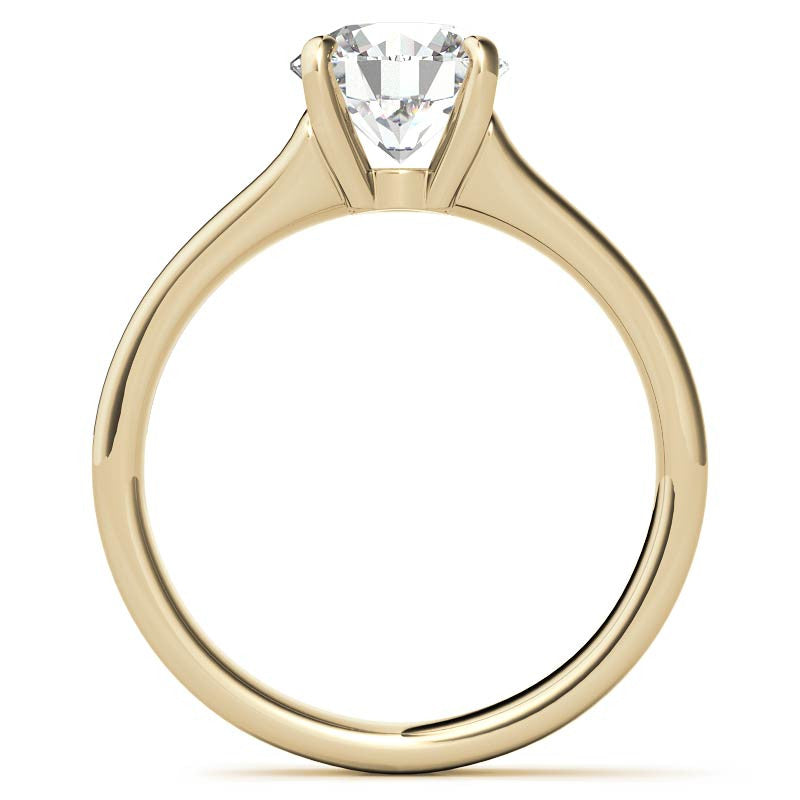 Round Brilliant Moissanite Designer Inspired Low-Set Solitaire Ring