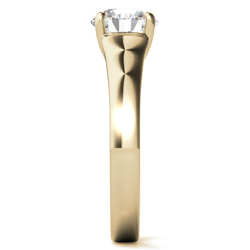 Round Brilliant Moissanite Designer Inspired Low-Set Solitaire Ring