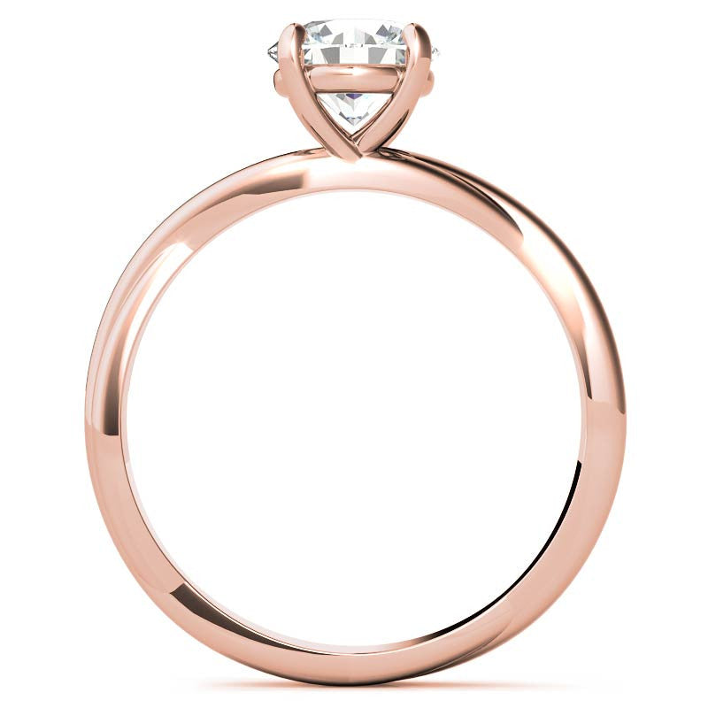 Round Brilliant Moissanite Designer Inspired Twisted Solitaire Ring