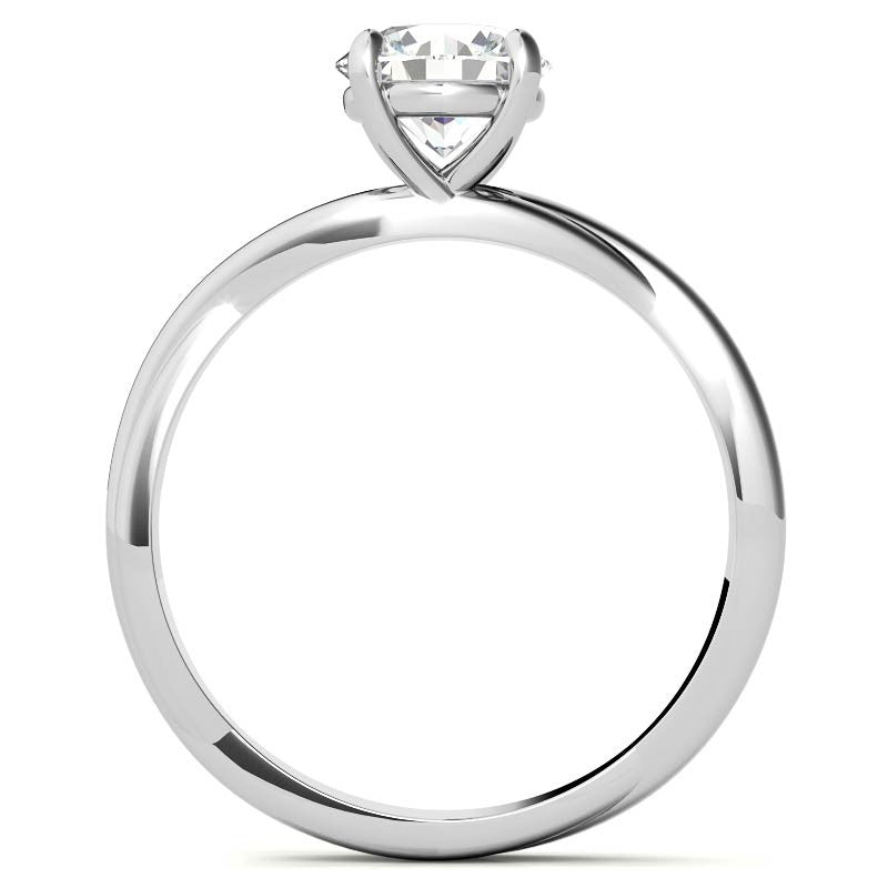 Round Brilliant Moissanite Designer Inspired Twisted Solitaire Ring