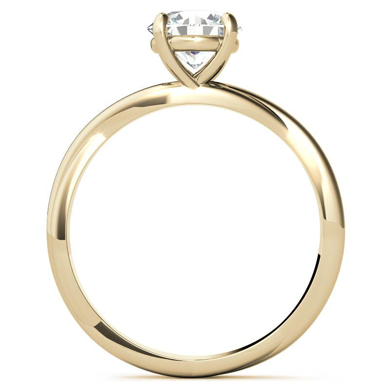 Round Brilliant Moissanite Designer Inspired Twisted Solitaire Ring
