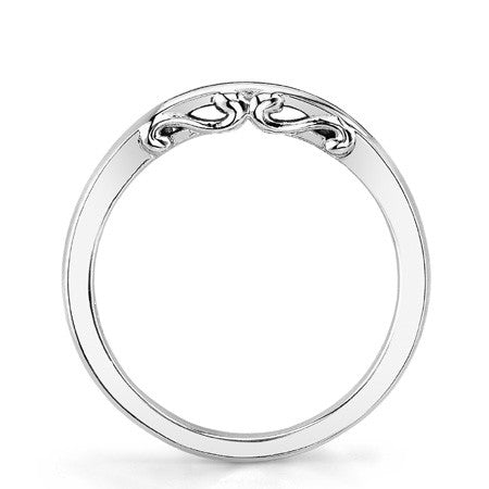 Round Brilliant Moissanite Scroll Solitaire Ring