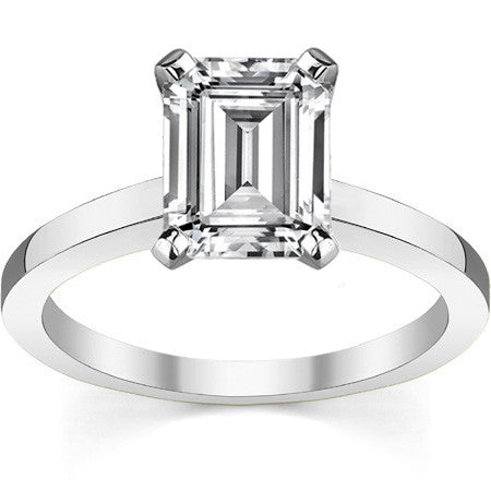 Flat Shoulder Moissanite Solitaire Ring