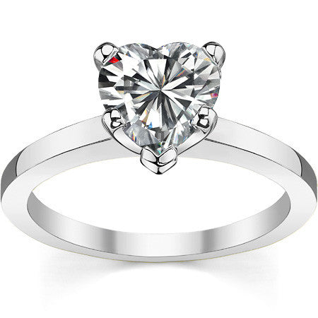 Flat Shoulder Moissanite Solitaire Ring