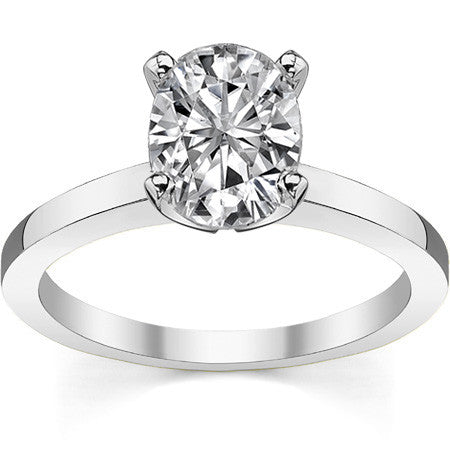 Flat Shoulder Moissanite Solitaire Ring