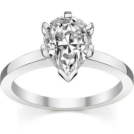 Flat Shoulder Moissanite Solitaire Ring