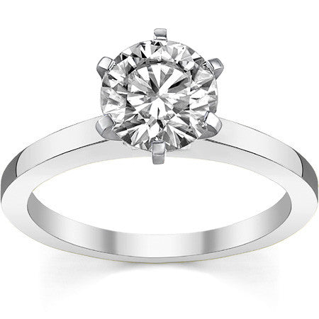 Flat Shoulder Moissanite Solitaire Ring
