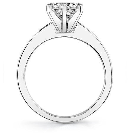 Flat Shoulder Moissanite Solitaire Ring