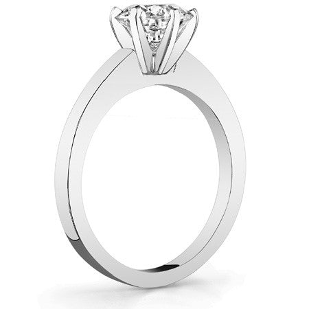 Flat Shoulder Moissanite Solitaire Ring