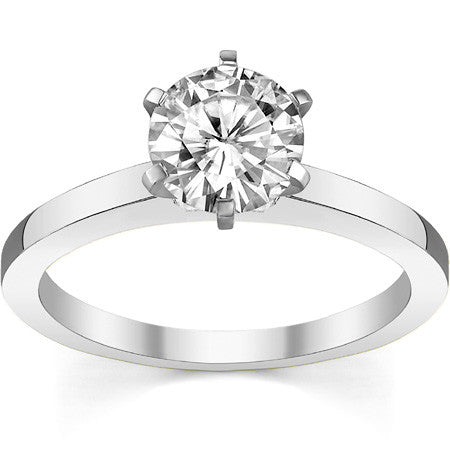 Flat Shoulder Moissanite Solitaire Ring