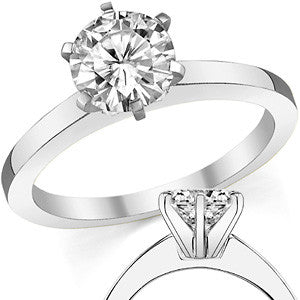 Flat Shoulder Moissanite Solitaire Ring
