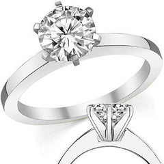 Flat Shoulder Moissanite Solitaire Ring