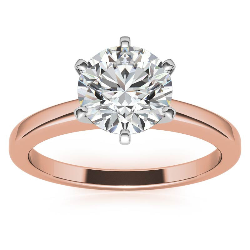 Flat Shoulder Moissanite Solitaire Ring