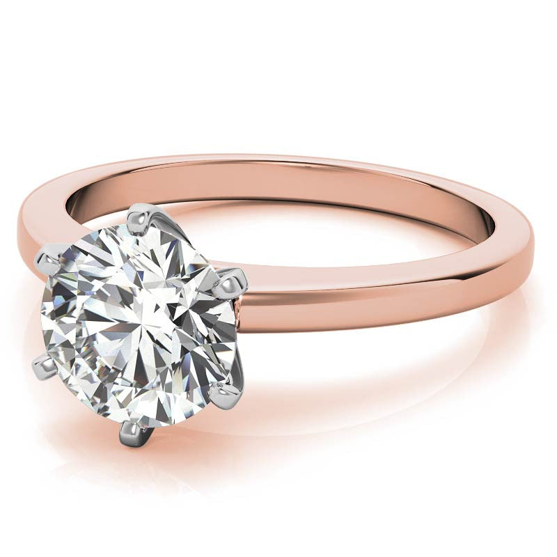 Flat Shoulder Moissanite Solitaire Ring