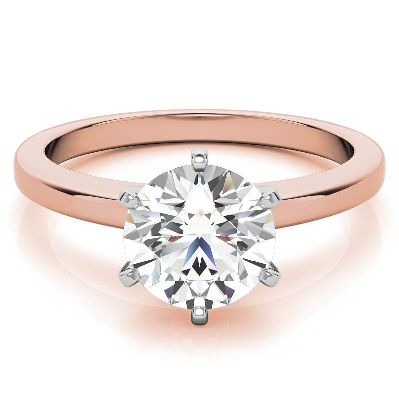 Flat Shoulder Moissanite Solitaire Ring