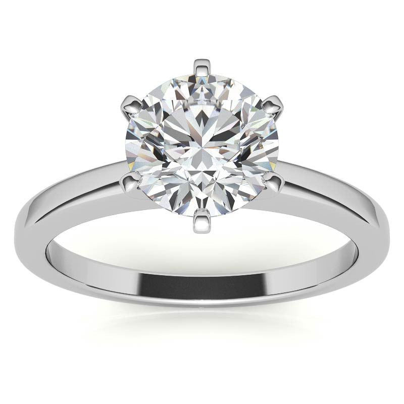 Flat Shoulder Moissanite Solitaire Ring
