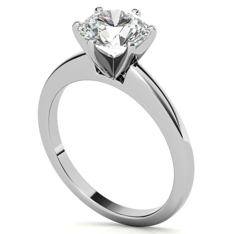 Flat Shoulder Moissanite Solitaire Ring