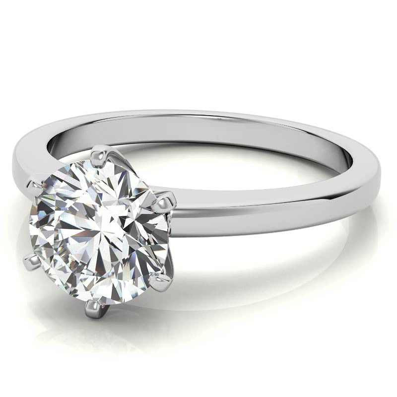 Flat Shoulder Moissanite Solitaire Ring