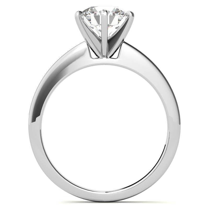 Flat Shoulder Moissanite Solitaire Ring