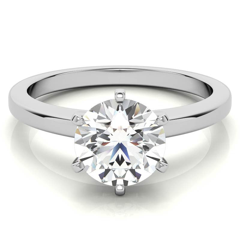 Flat Shoulder Moissanite Solitaire Ring
