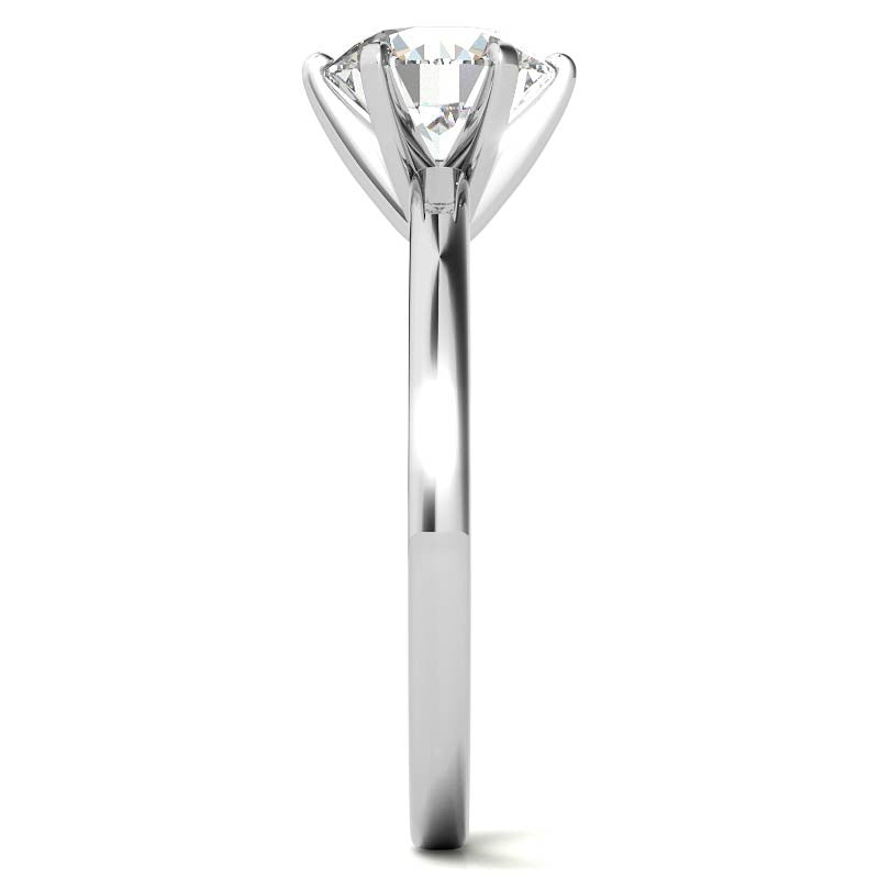 Flat Shoulder Moissanite Solitaire Ring