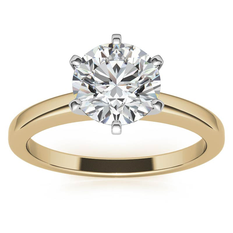 Flat Shoulder Moissanite Solitaire Ring