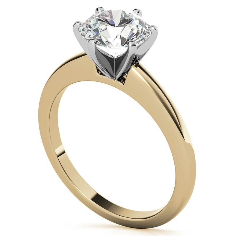 Flat Shoulder Moissanite Solitaire Ring
