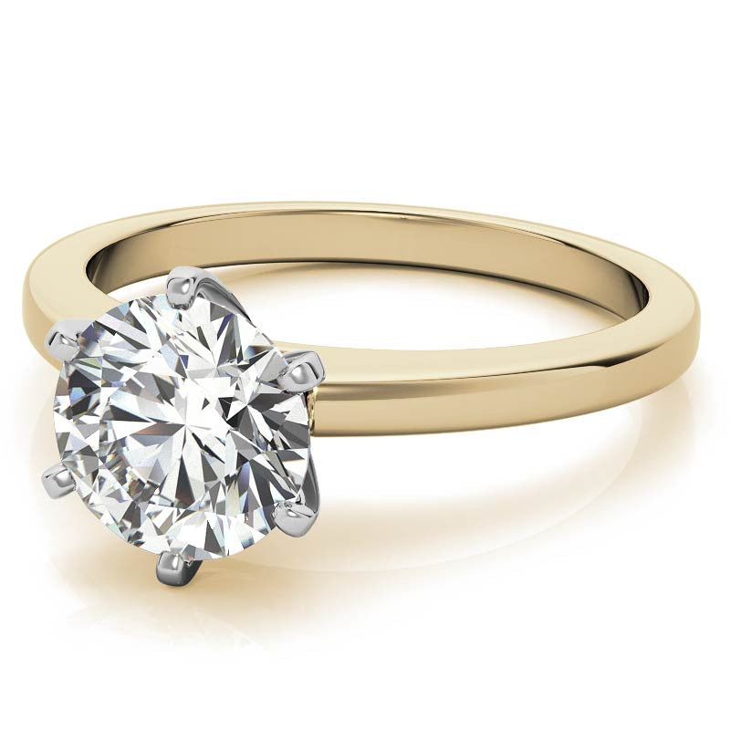 Flat Shoulder Moissanite Solitaire Ring