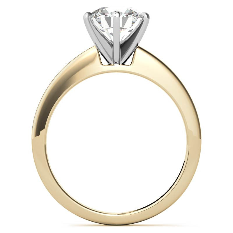Flat Shoulder Moissanite Solitaire Ring