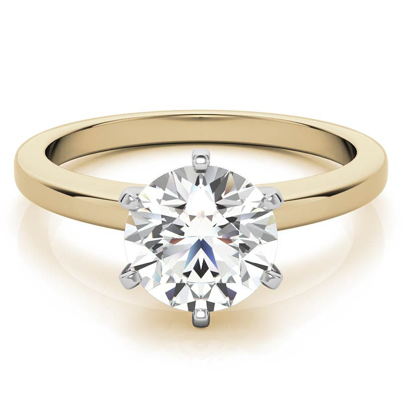 Flat Shoulder Moissanite Solitaire Ring