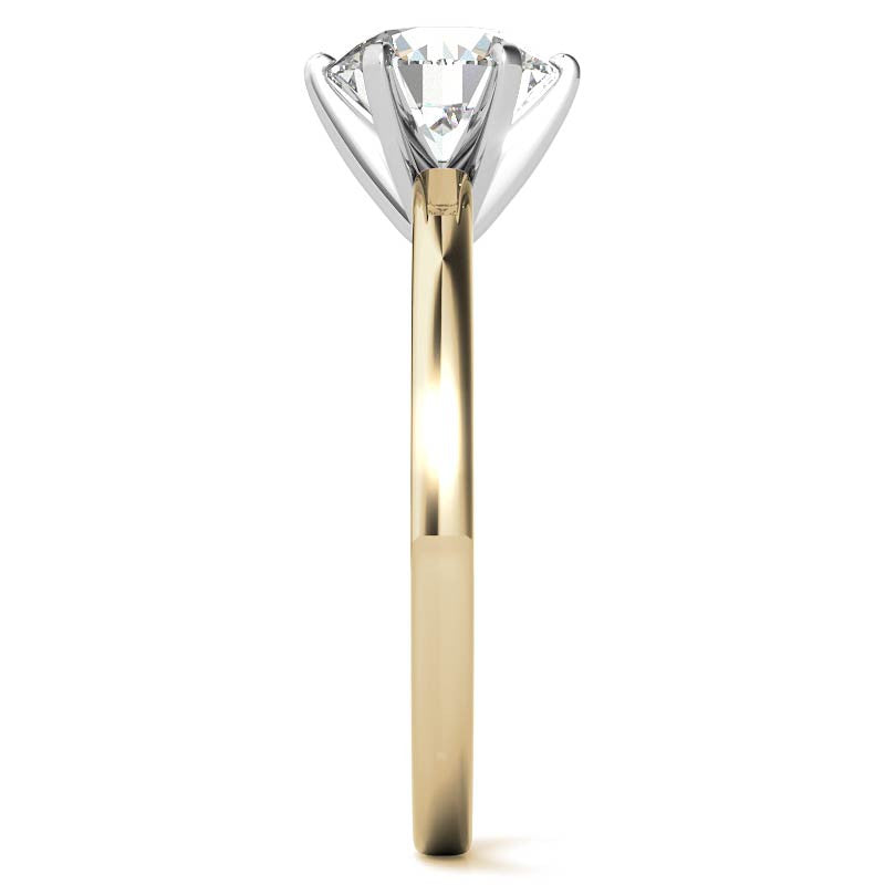 Flat Shoulder Moissanite Solitaire Ring