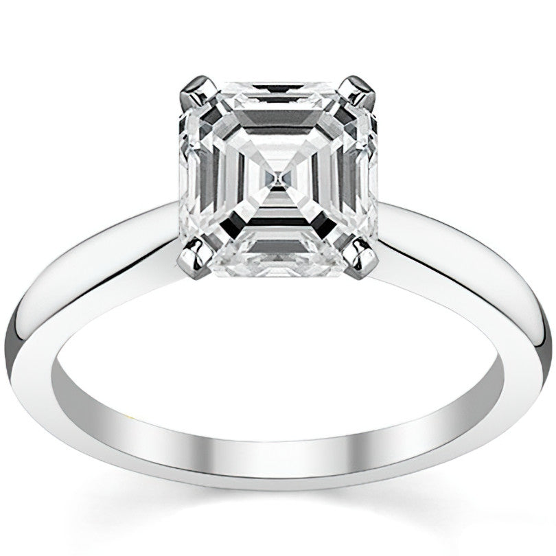 Tapered Cathedral Moissanite Solitaire Ring